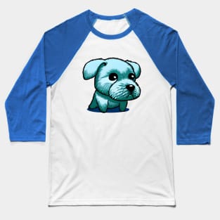 Blue Poodle Baseball T-Shirt